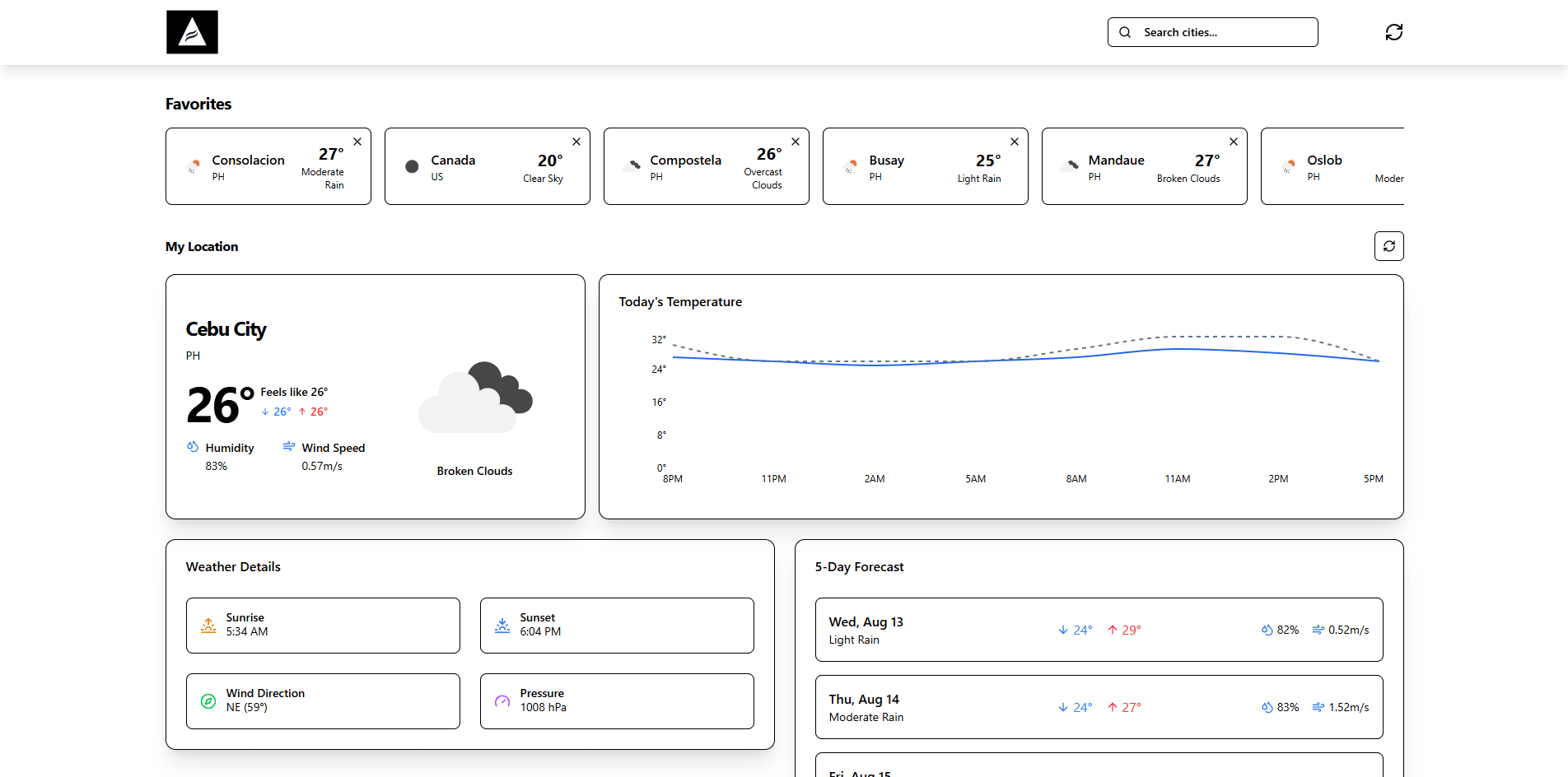 Aertrix - Online Weather Application preview 3